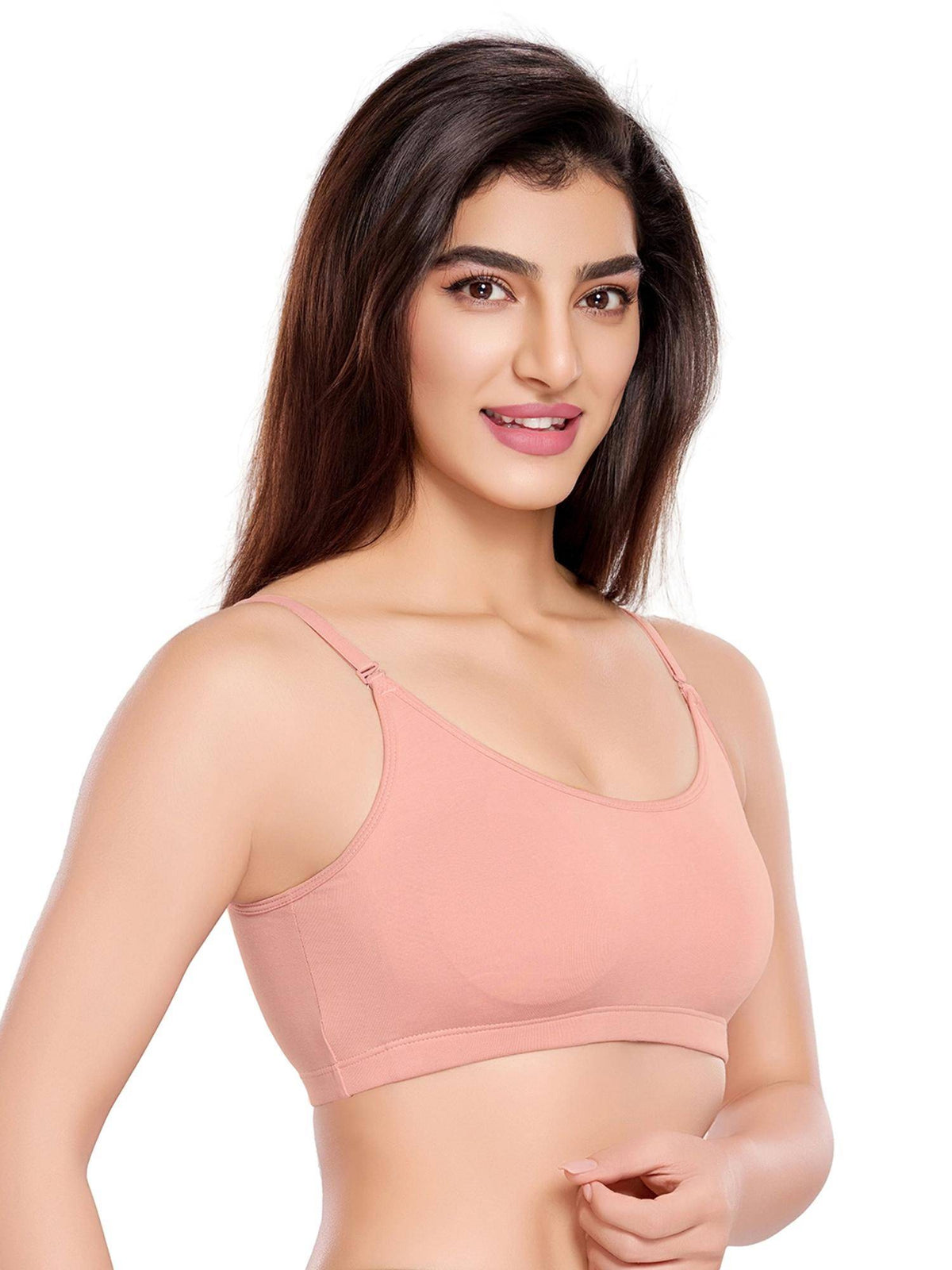 Womens Sculpt and Support Series Padded Sports Bra Peach | sb09 - view 3