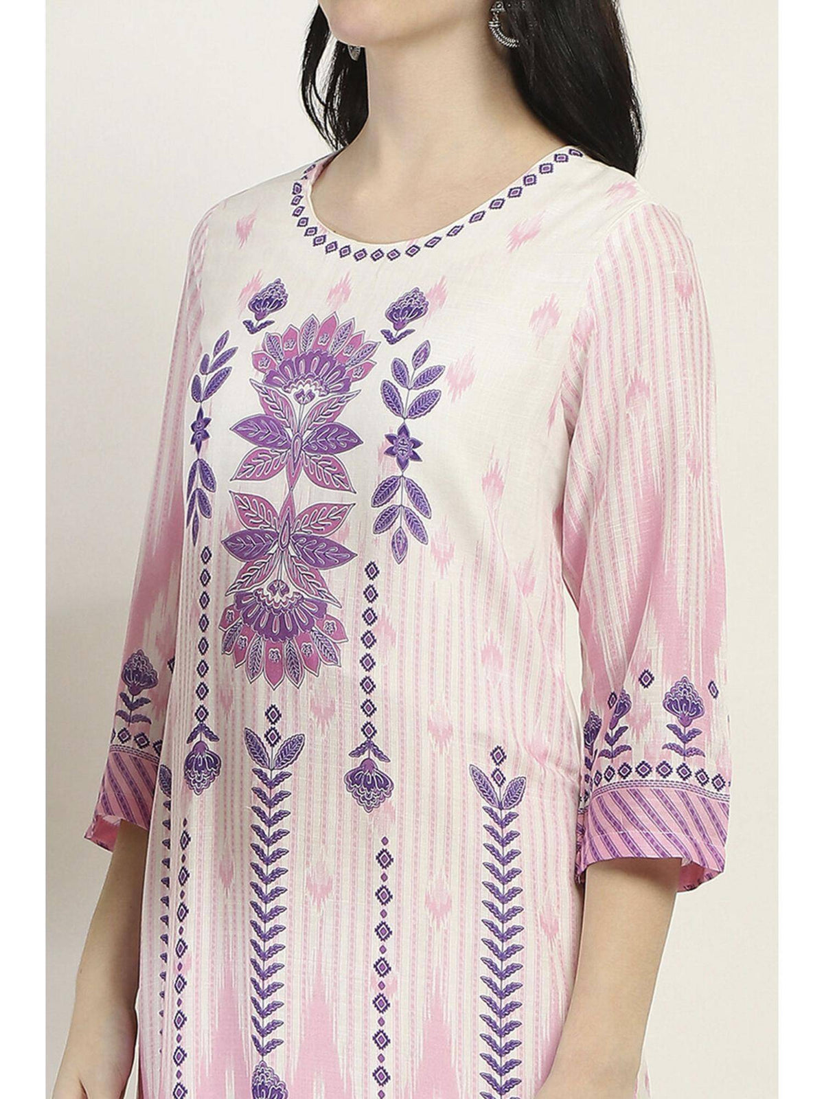 Women Purple Viscose Rayon Straight Kurta | KDG - view 2