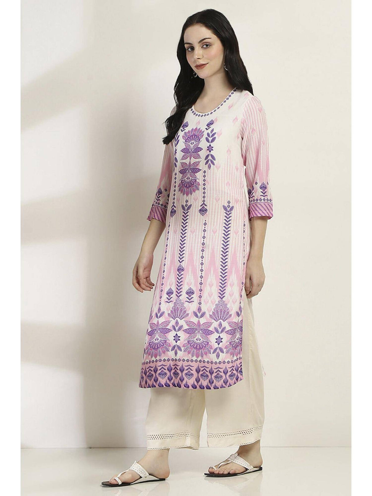 Women Purple Viscose Rayon Straight Kurta | KDG - view 3