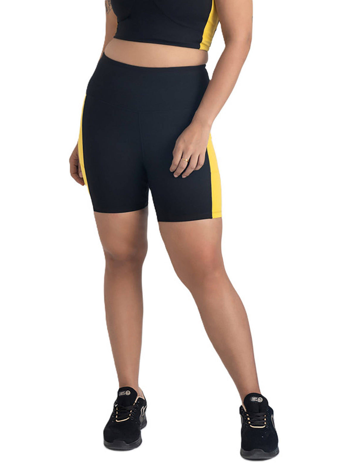Epic Pop High Waist Stretchable Active Shorts with 2 Side Pockets - view 1