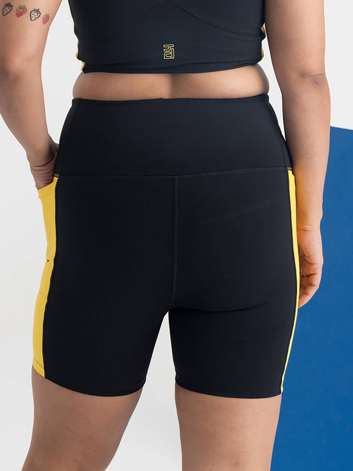 Epic Pop High Waist Stretchable Active Shorts with 2 Side Pockets - view 2
