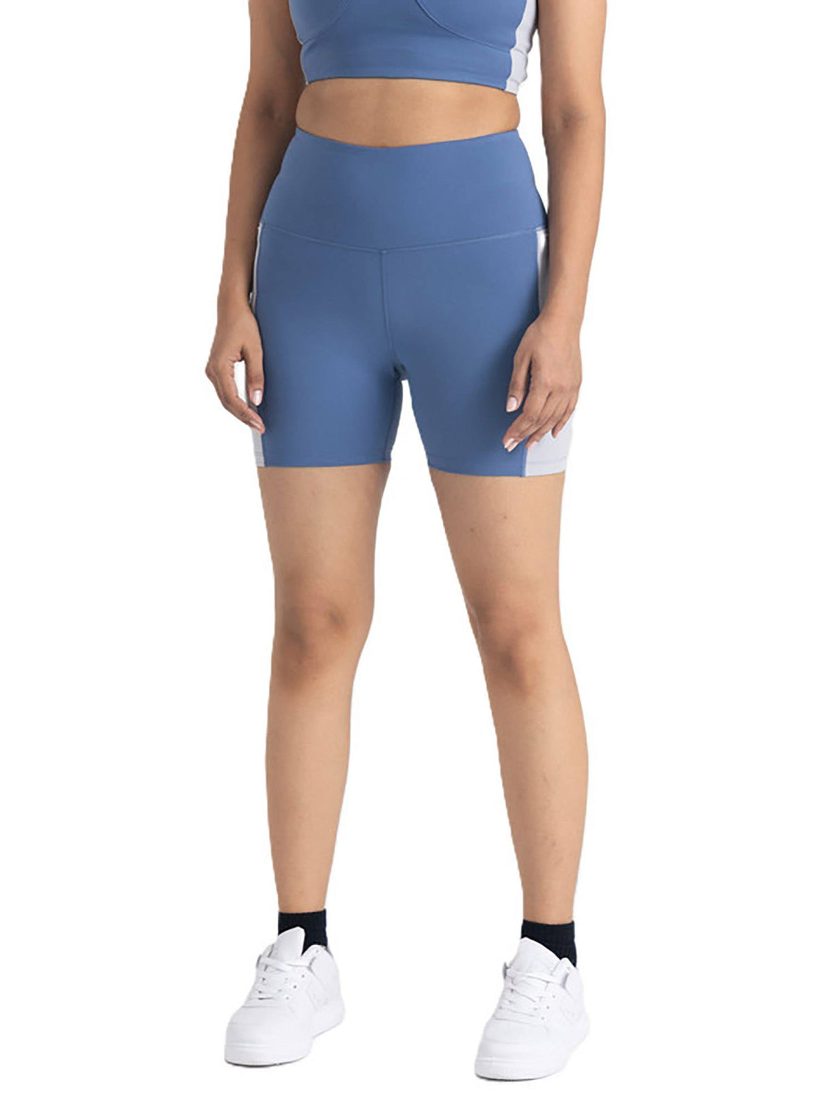 Epic Pop High Waist Stretchable Active Shorts with 2 Side Pockets - view 14