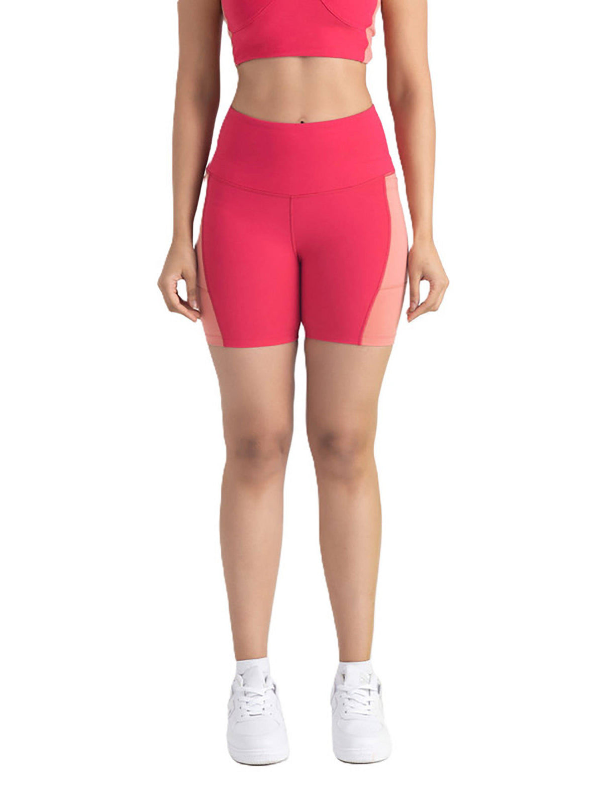 Epic Pop High Waist Stretchable Active Shorts with 2 Side Pockets - view 7