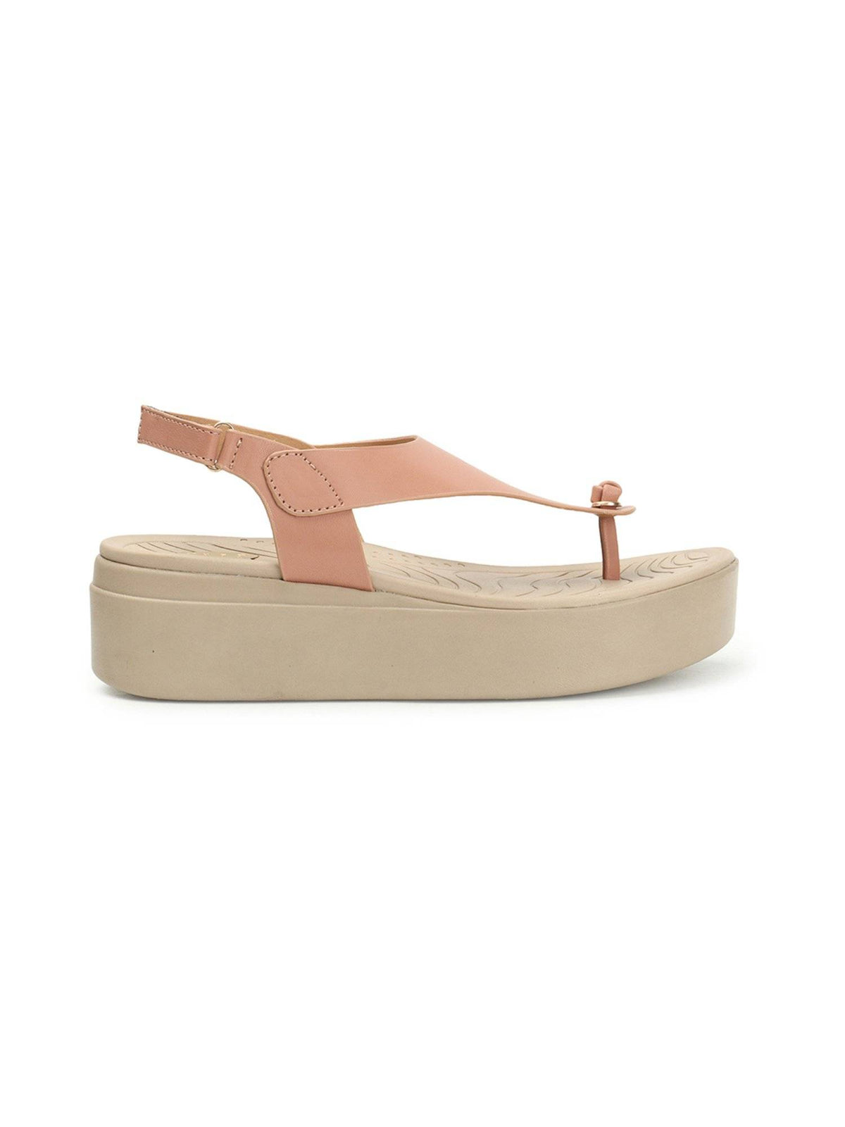 Peach Solid Backstrap Women Sandals | SD89 - view 5