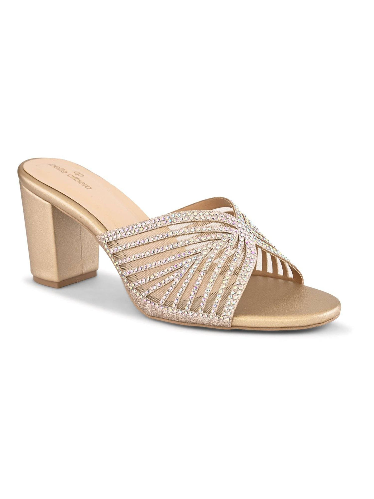 Women Gold Block Heel Sandals | H78 - view 3