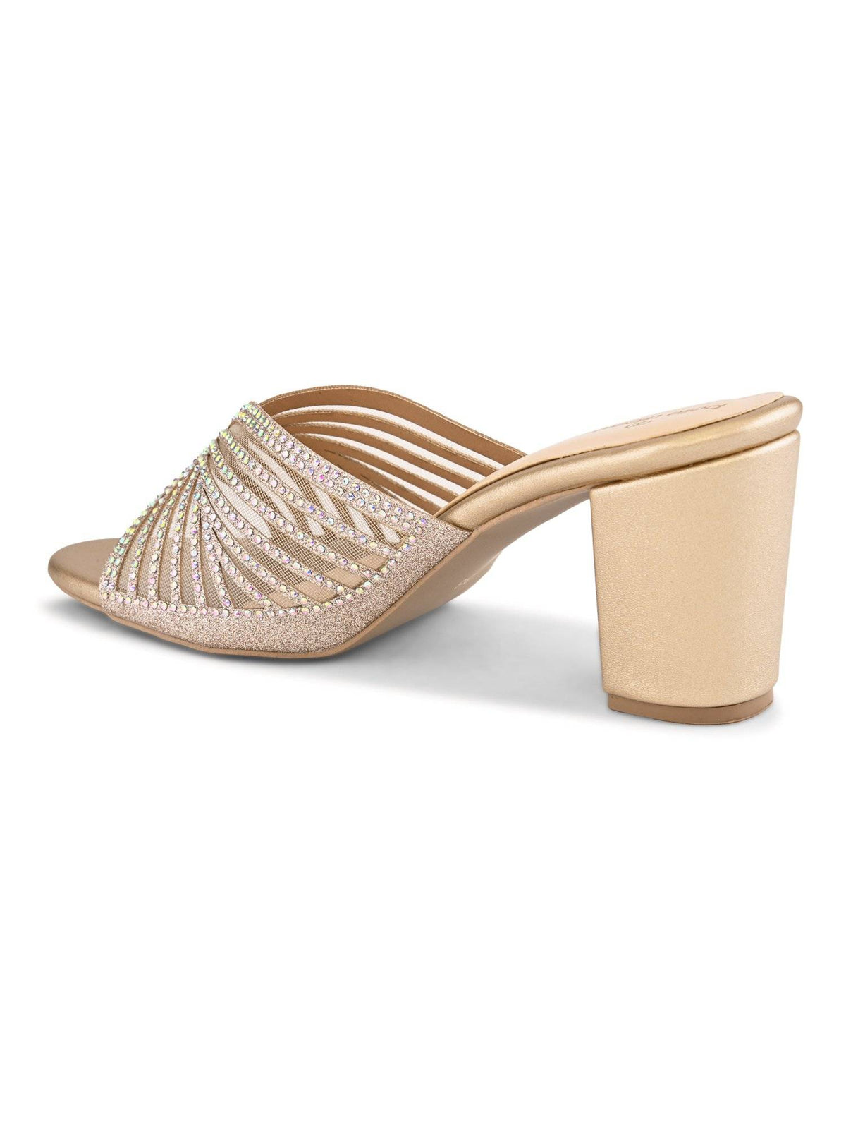 Women Gold Block Heel Sandals | H78 - view 4