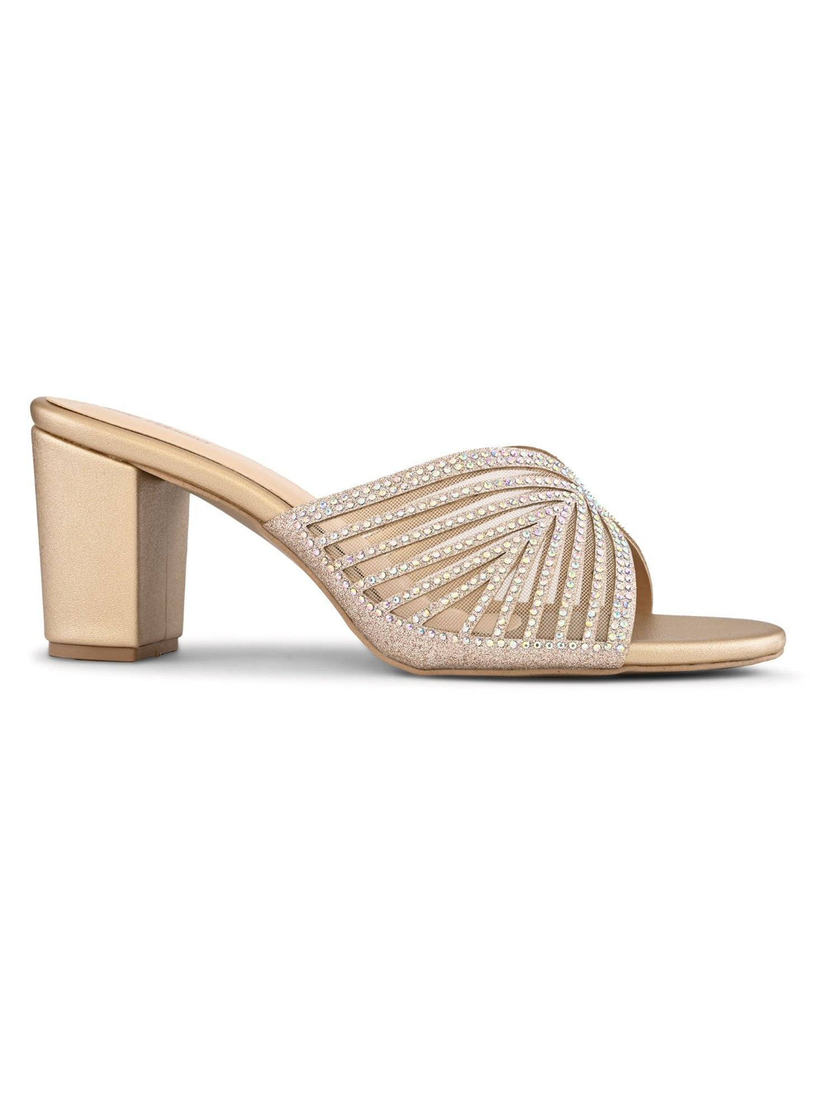 Women Gold Block Heel Sandals | H78 - view 5