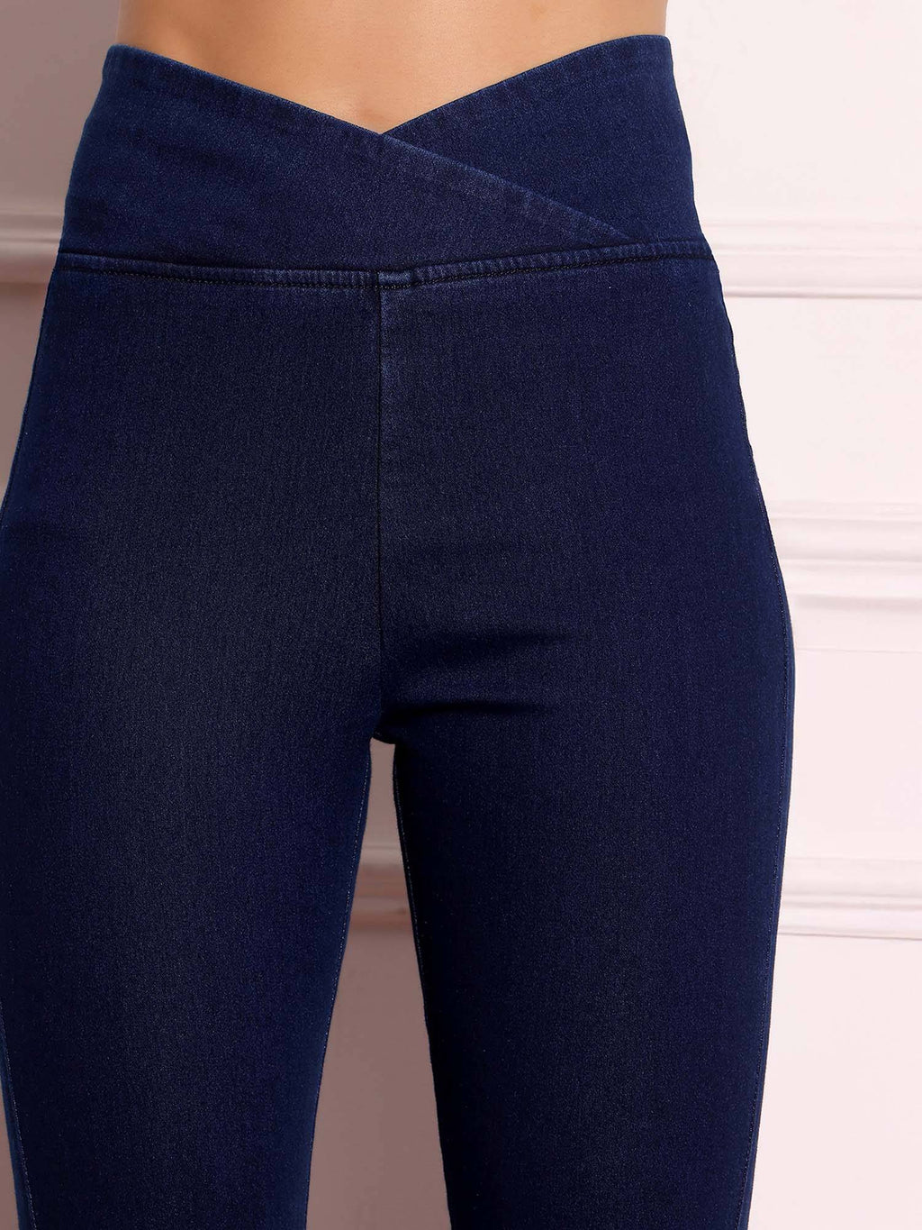 Navy Blue High Rise Clean Look Denim Bootcut Shaping Jeans | BT10 - view 5