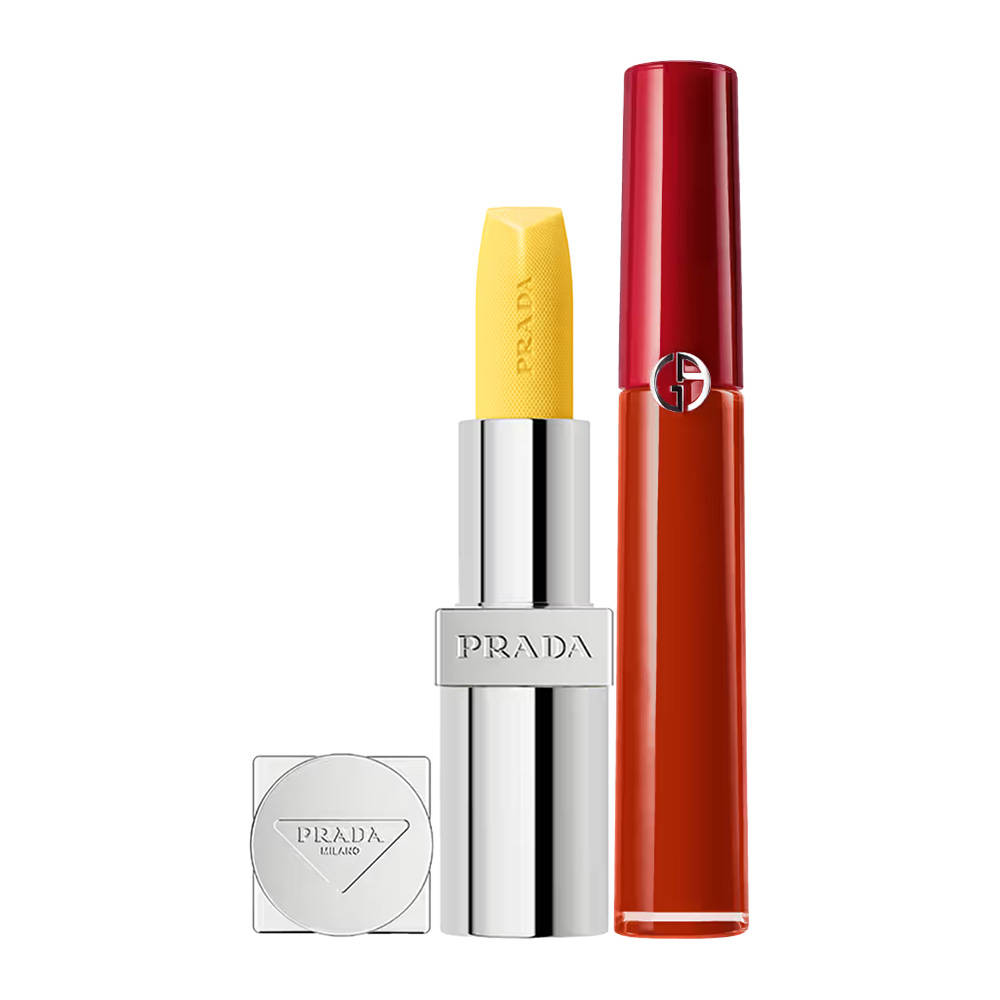 Armani Beauty Lip Maestro Velvet Liquid Lipstick + PRADA Banana Lip Balm | L12 - view 1