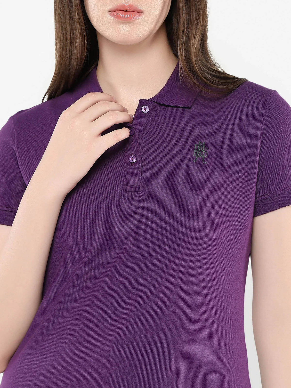 Women Logan Primary Purple Regular Polo T-Shirt | PW43 - view 2