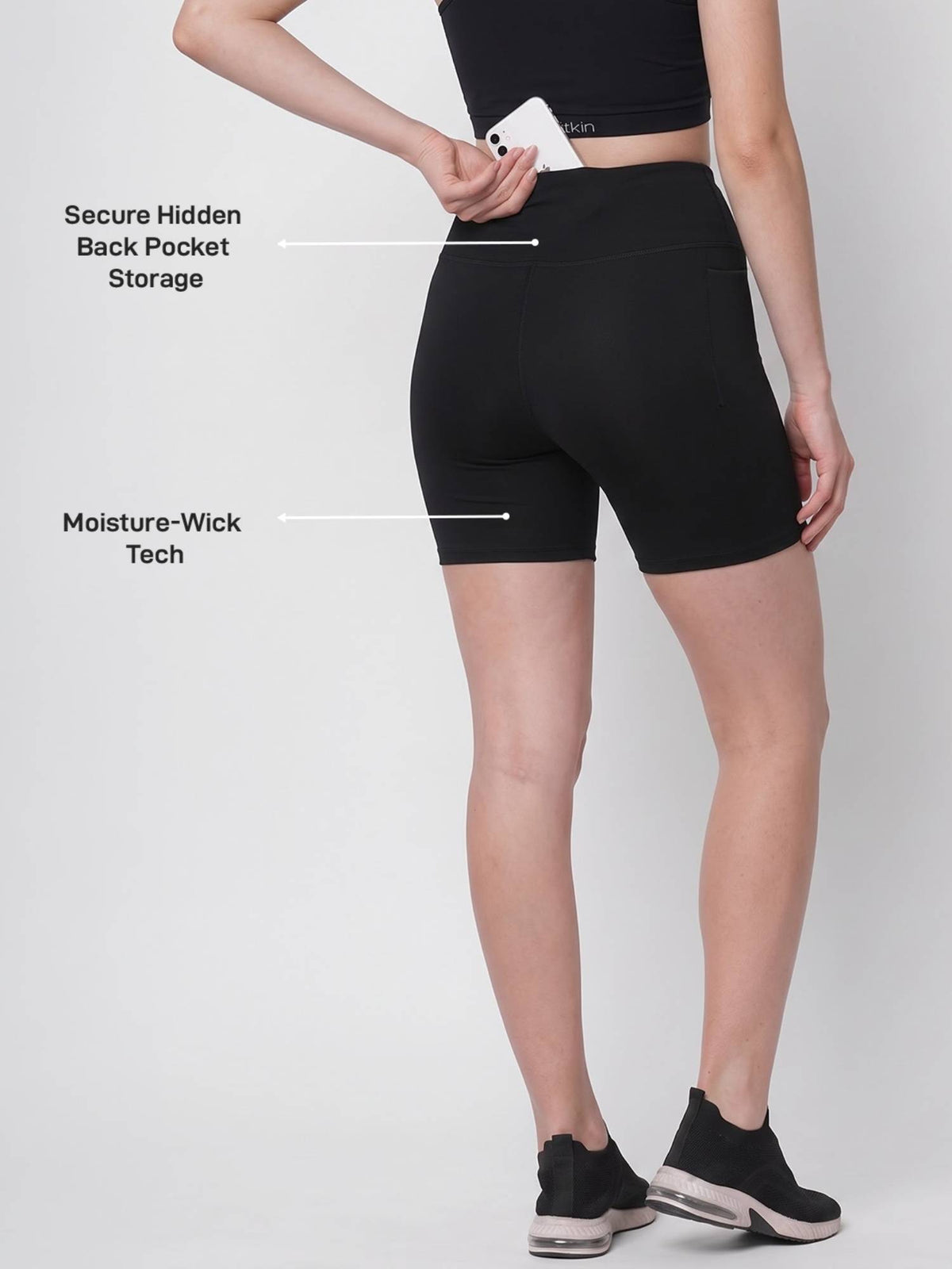 Women Black Core Biker Shorts - view 3