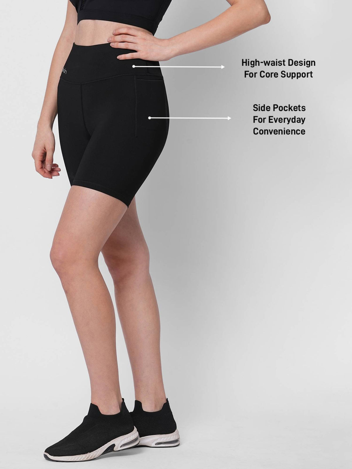 Women Black Core Biker Shorts - view 4