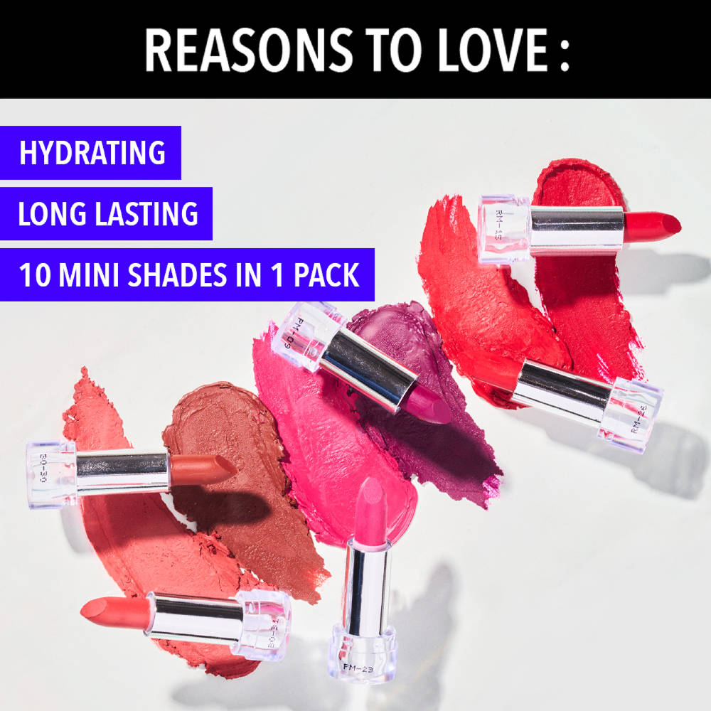 Matte Love Long Lasting Hydrating Mini Lipsticks - Pack Of 10 | L12 - view 5