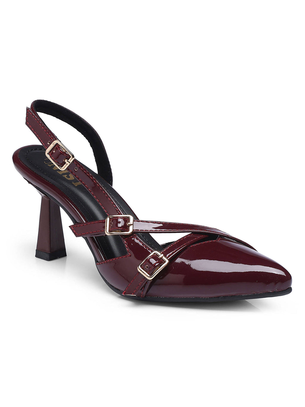 Structured Pointed Black Kitten Mules Heels | H78 - view 40