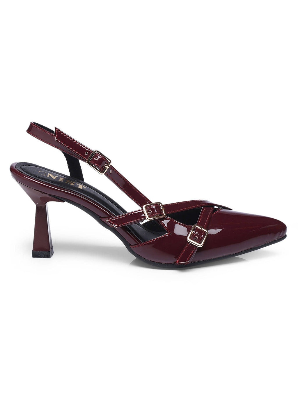 Structured Pointed Black Kitten Mules Heels | H78 - view 41