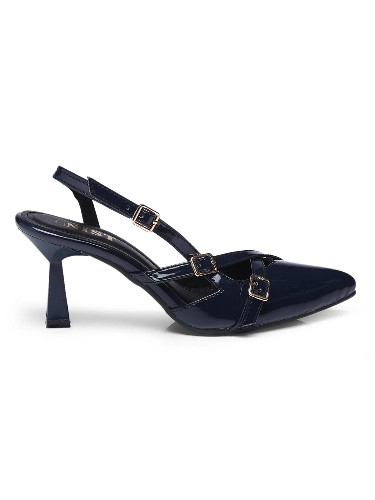 Structured Pointed Black Kitten Mules Heels | H78 - view 20