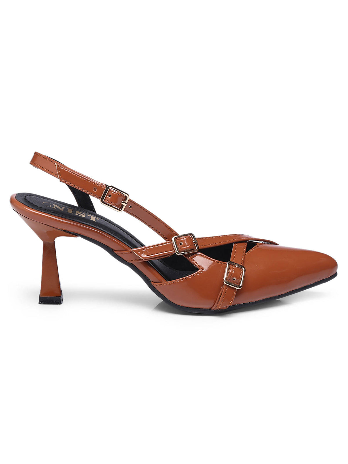 Structured Pointed Black Kitten Mules Heels | H78 - view 27