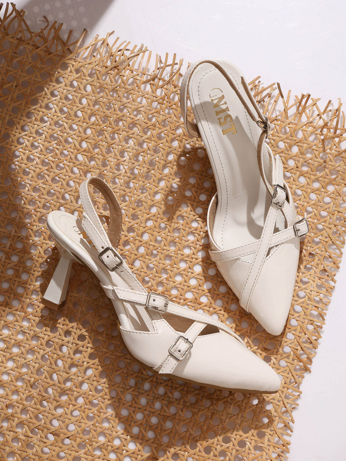 Structured Pointed Burgundy Kitten Mules Heels | H78 - view 22