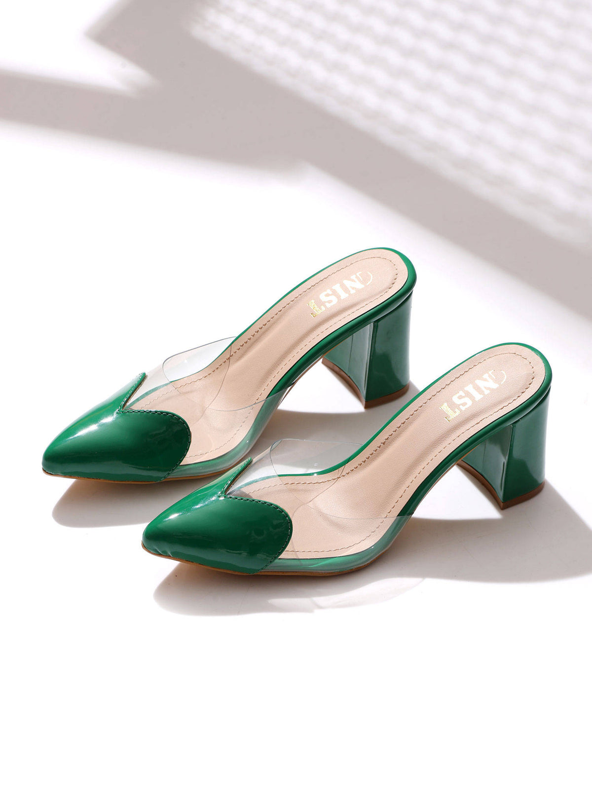 Love Pointed Red Block Mules Heels | H78 - view 15