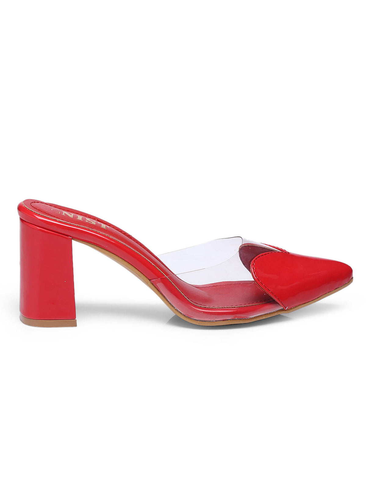 Love Pointed Red Block Mules Heels | H78 - view 6