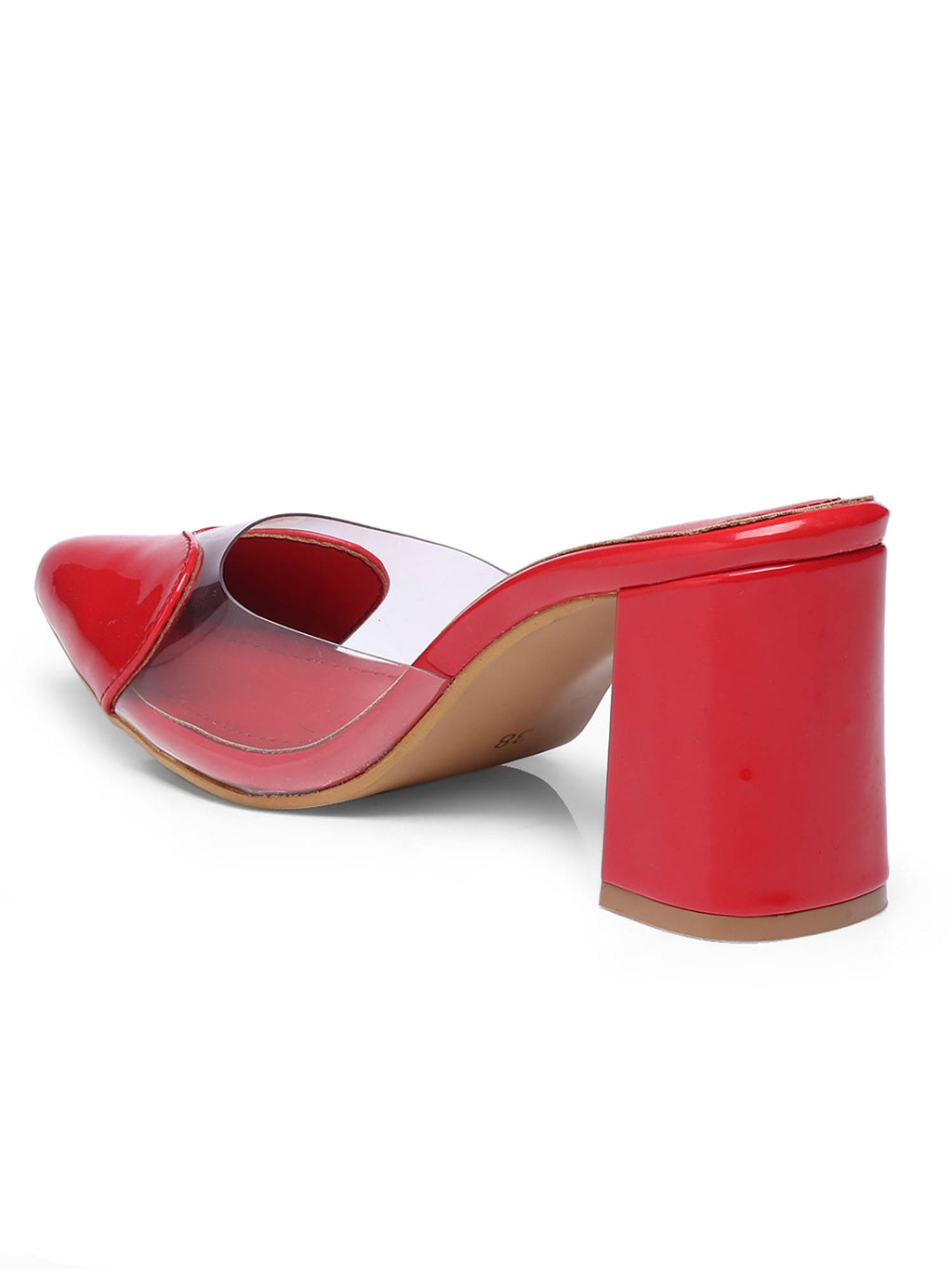 Love Pointed Red Block Mules Heels | H78 - view 7