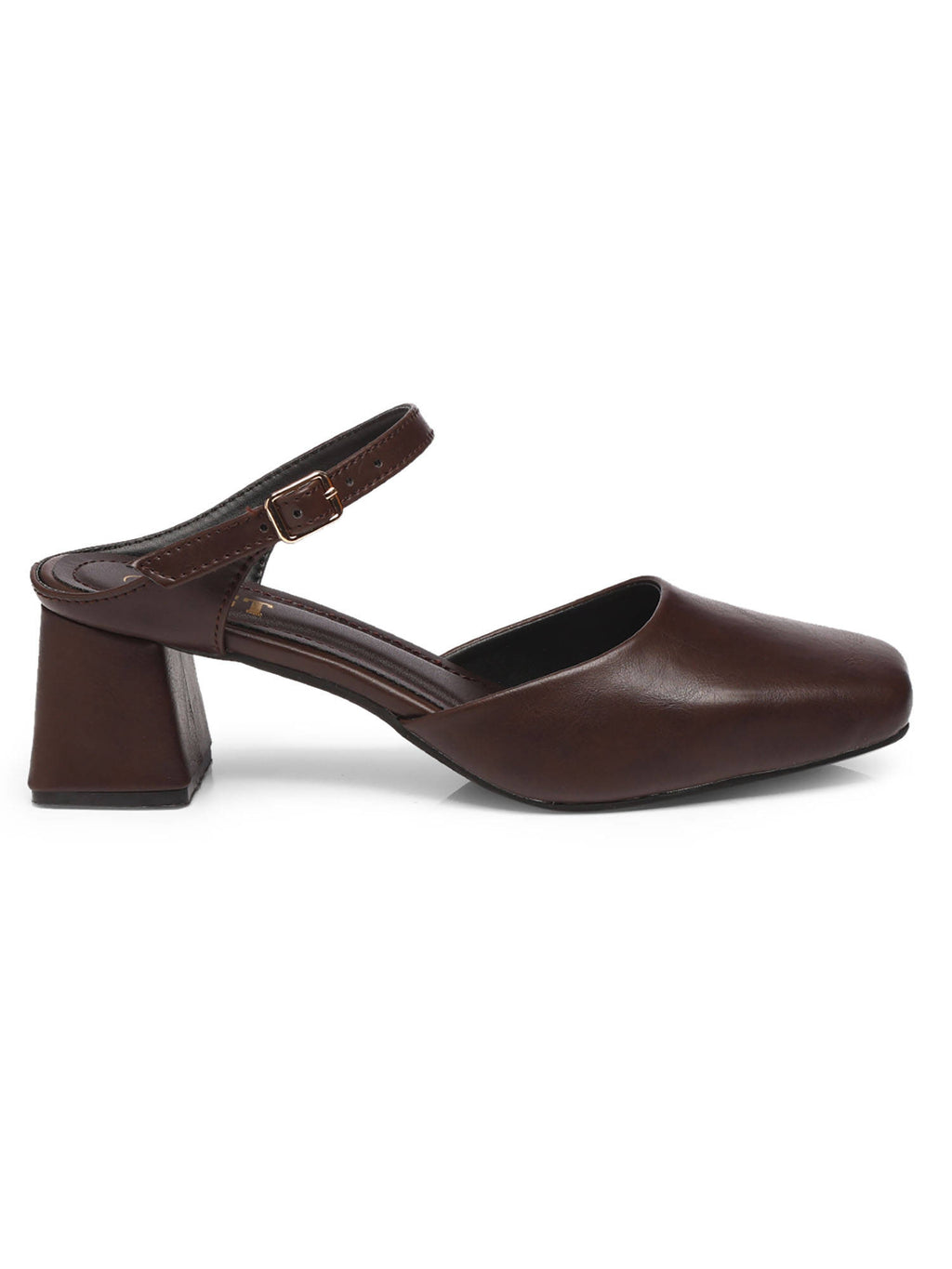 Square Toe Mule Brown Block Mules Heels | H78 - view 6
