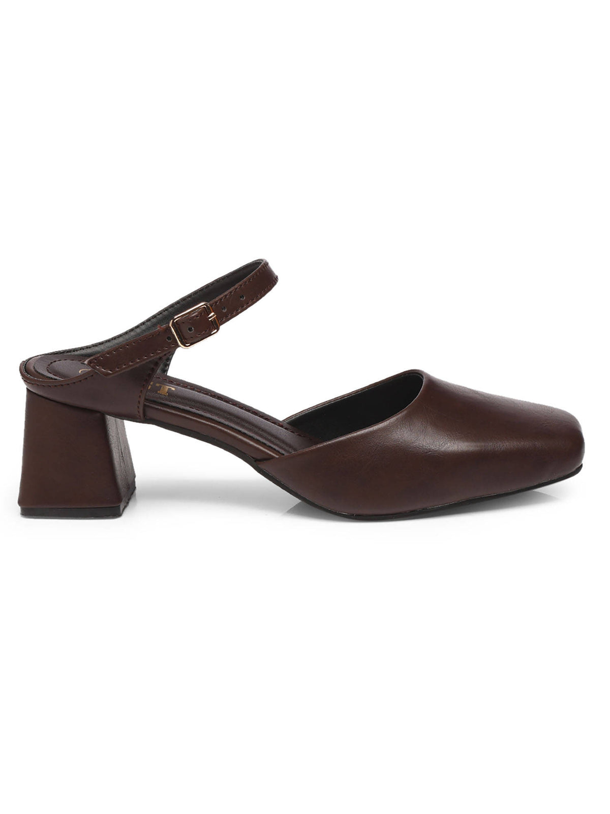 Square Toe Mule Brown Block Mules Heels | H78 - view 6