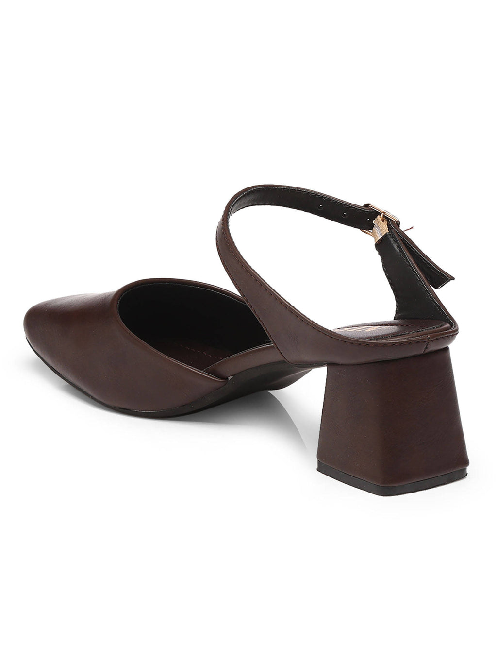Square Toe Mule Brown Block Mules Heels | H78 - view 7