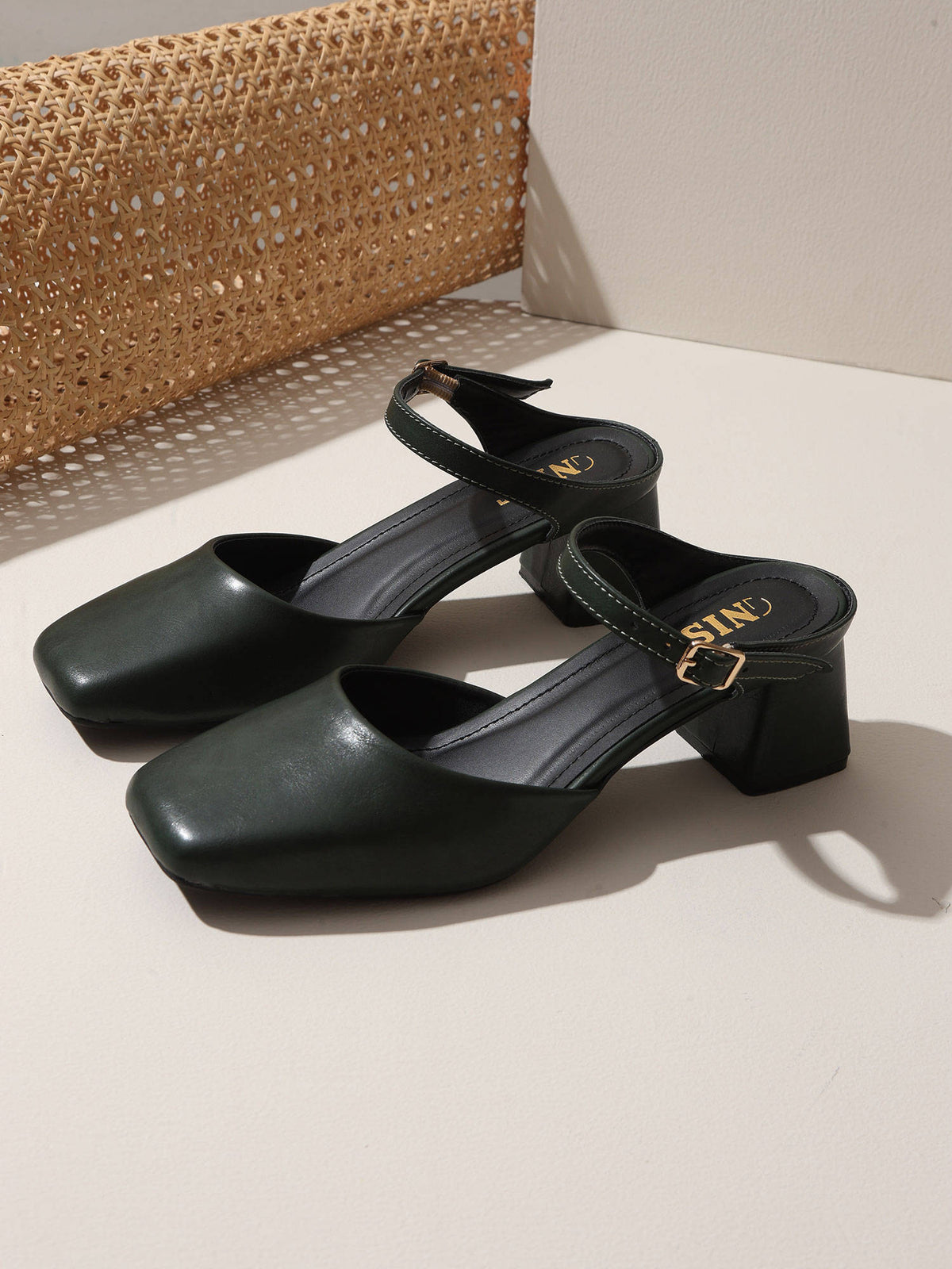 Square Toe Mule Brown Block Mules Heels | H78 - view 29