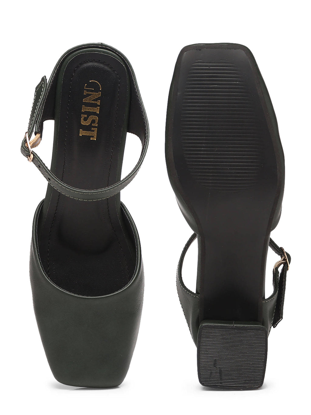 Square Toe Mule Brown Block Mules Heels | H78 - view 30