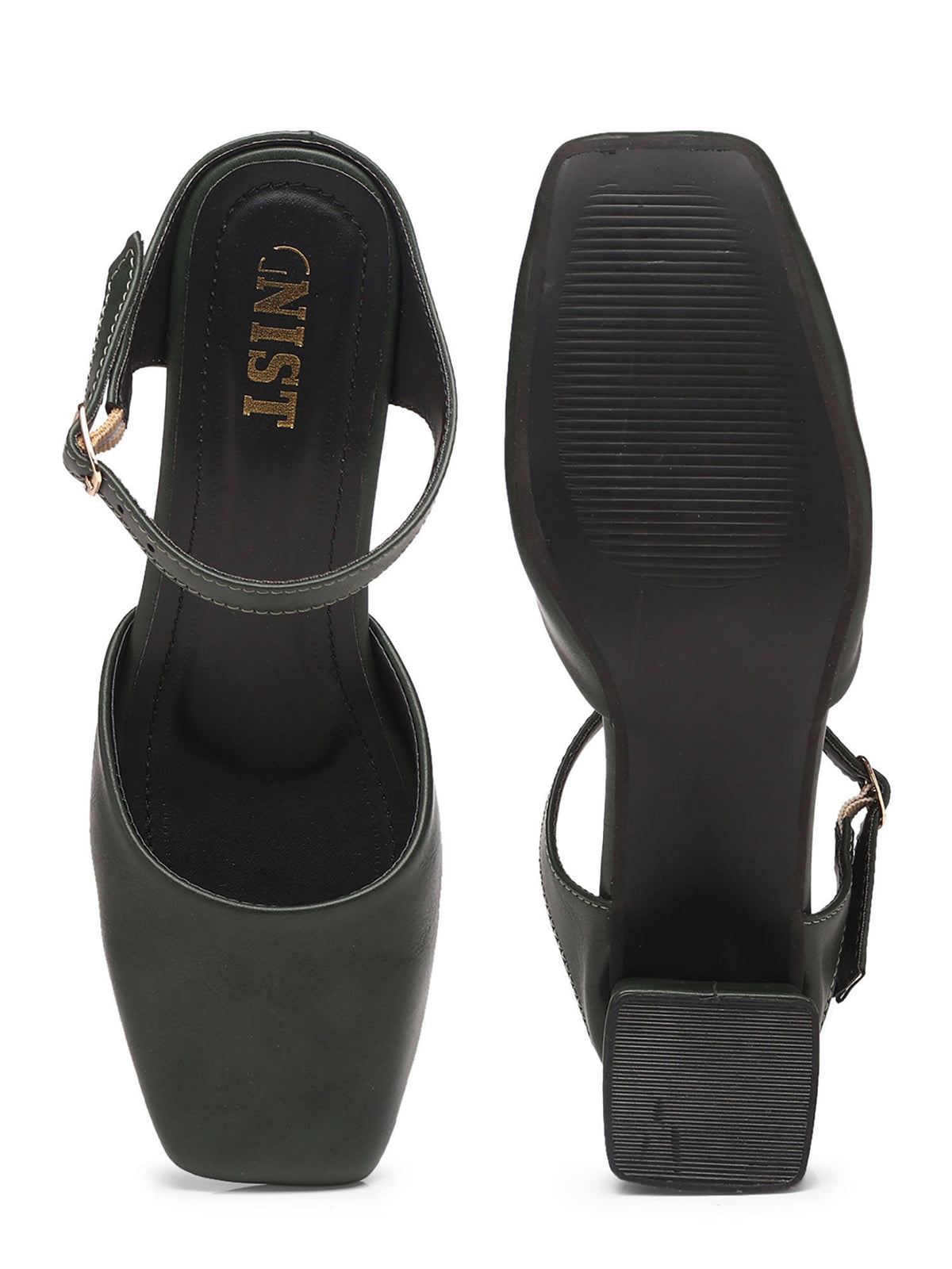Square Toe Mule Brown Block Mules Heels | H78 - view 30