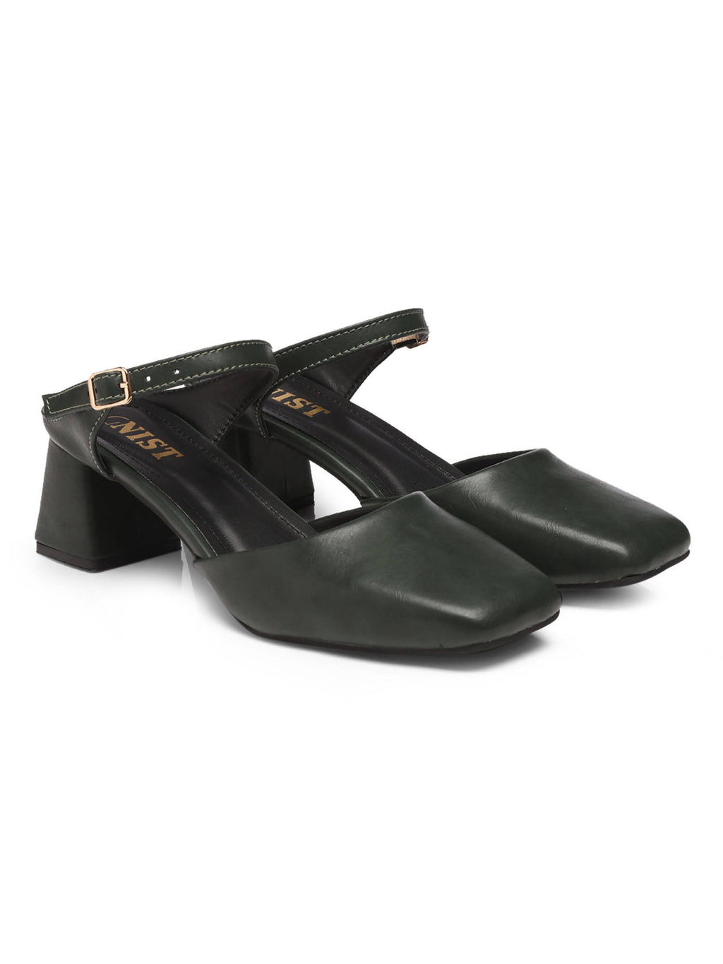Square Toe Mule Brown Block Mules Heels | H78 - view 31
