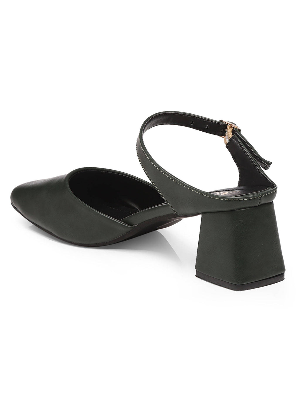 Square Toe Mule Brown Block Mules Heels | H78 - view 35