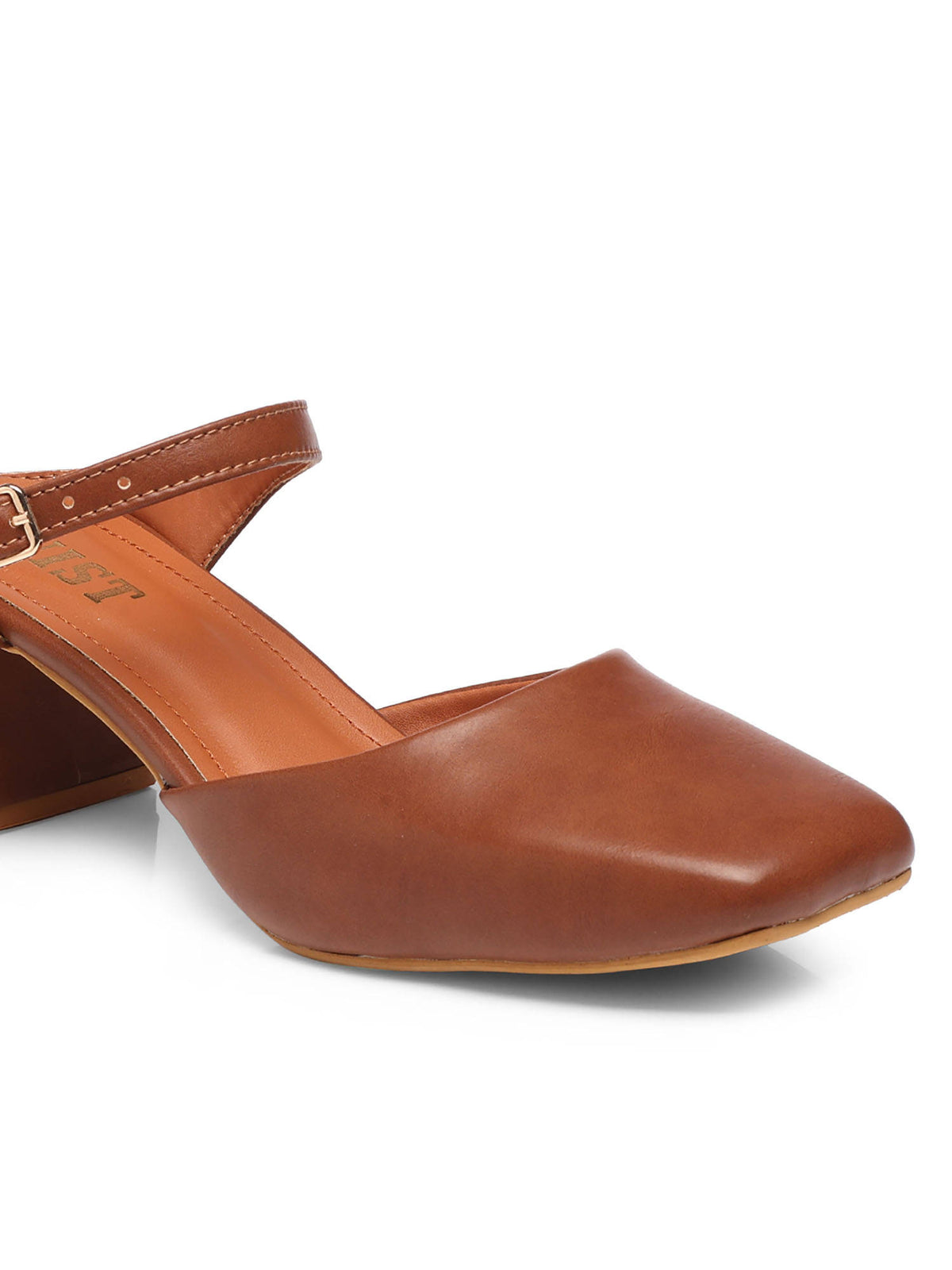 Square Toe Mule Brown Block Mules Heels | H78 - view 18