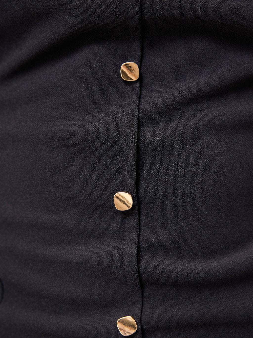Black Halter Neck Button Detail Regular Top | HT67 - view 7