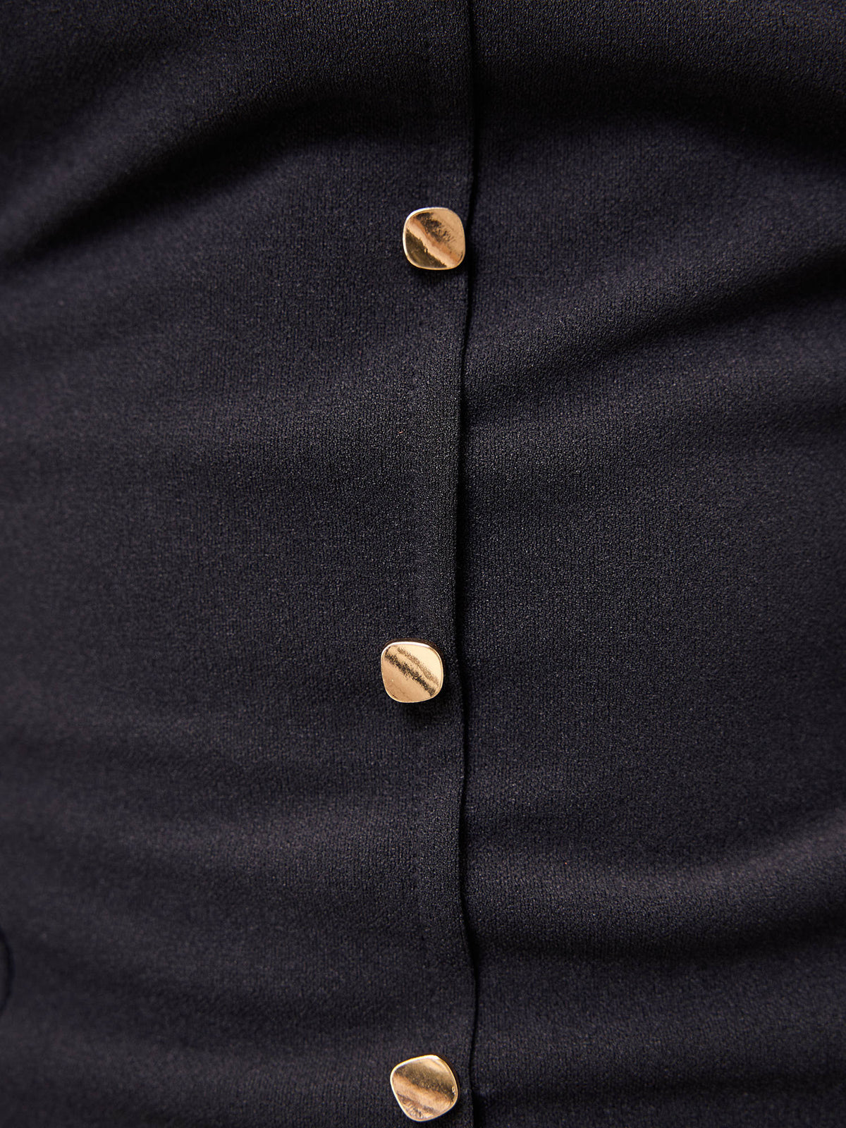 Black Halter Neck Button Detail Regular Top | HT67 - view 7