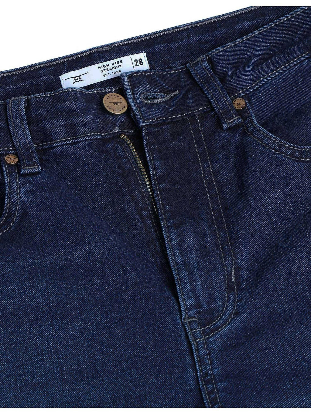 Women Blue Cotton Solid Straight Jeans | BG78 - view 2