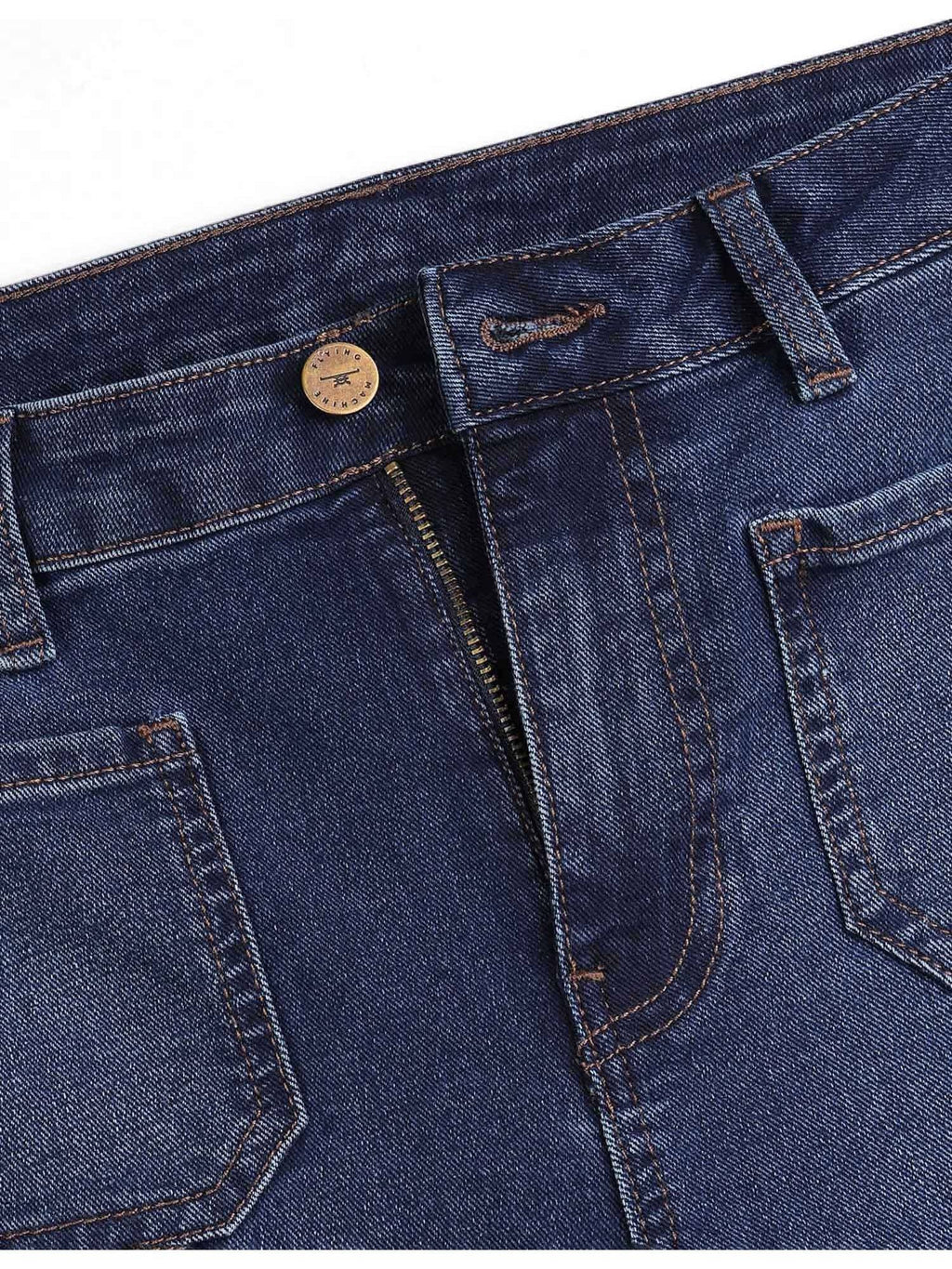 Women Blue Cotton Solid Bootcut Jeans | BT10 - view 2