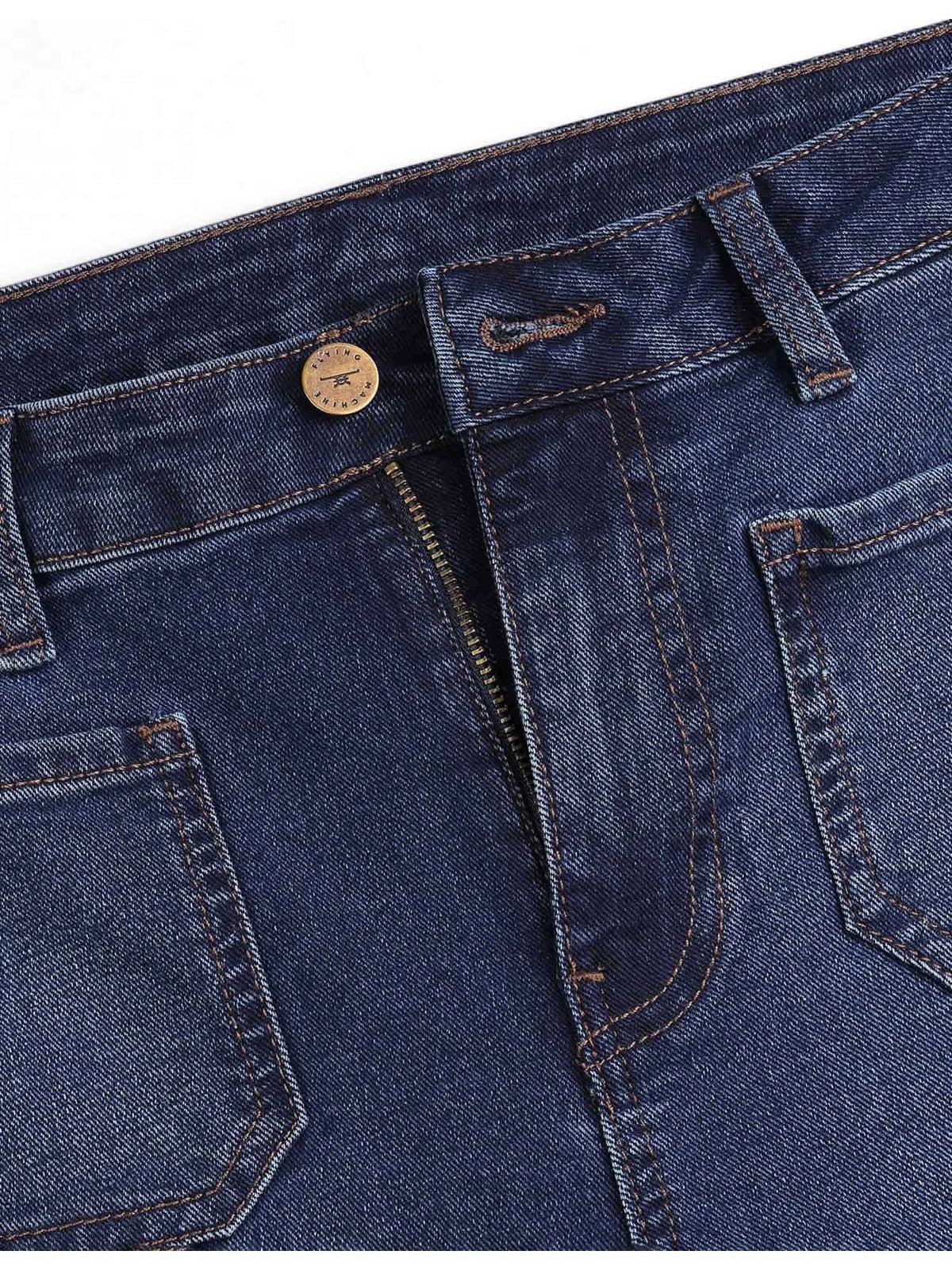 Women Blue Cotton Solid Bootcut Jeans | BT10 - view 2