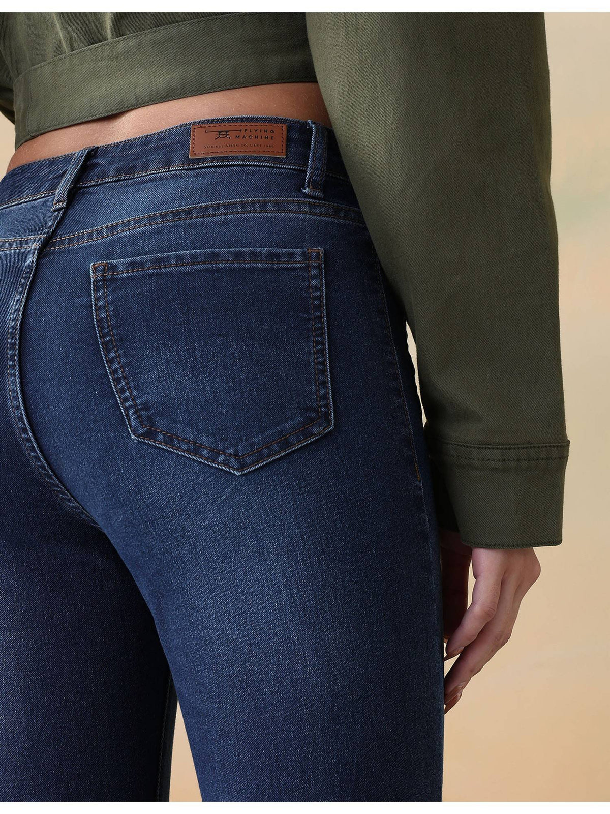 Women Blue Cotton Solid Bootcut Jeans | BT10 - view 8
