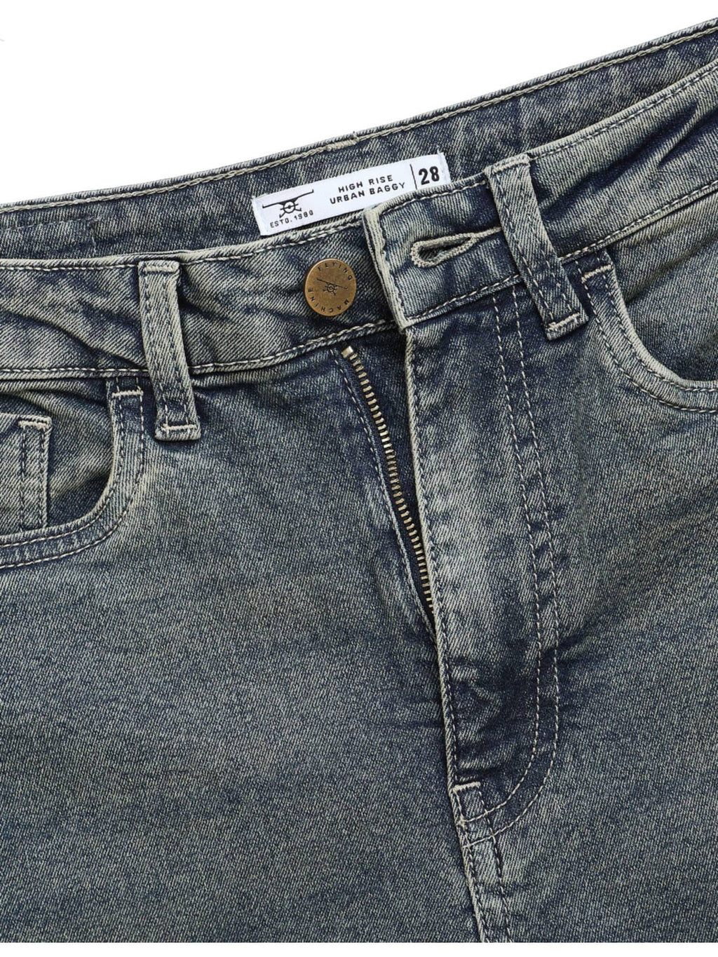 Women Blue Cotton Solid Wide Jeans | WL90 - view 2