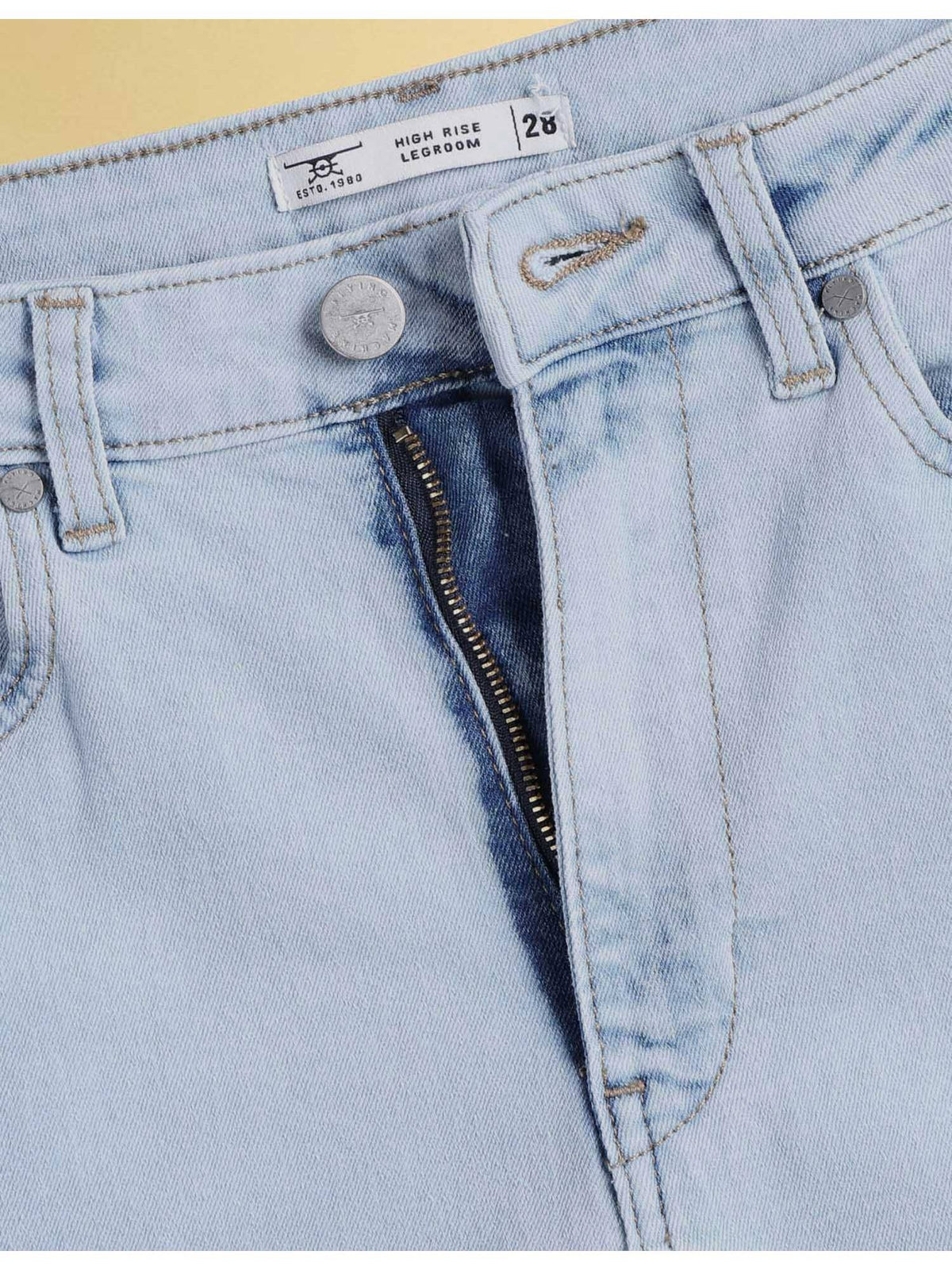 Women Blue Cotton Solid Wide Jeans | WL90 - view 2