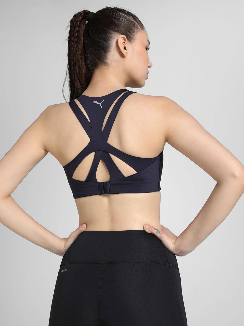 Women Navy Blue High Impact Breathable Running Sports Bra | sb09 - view 4