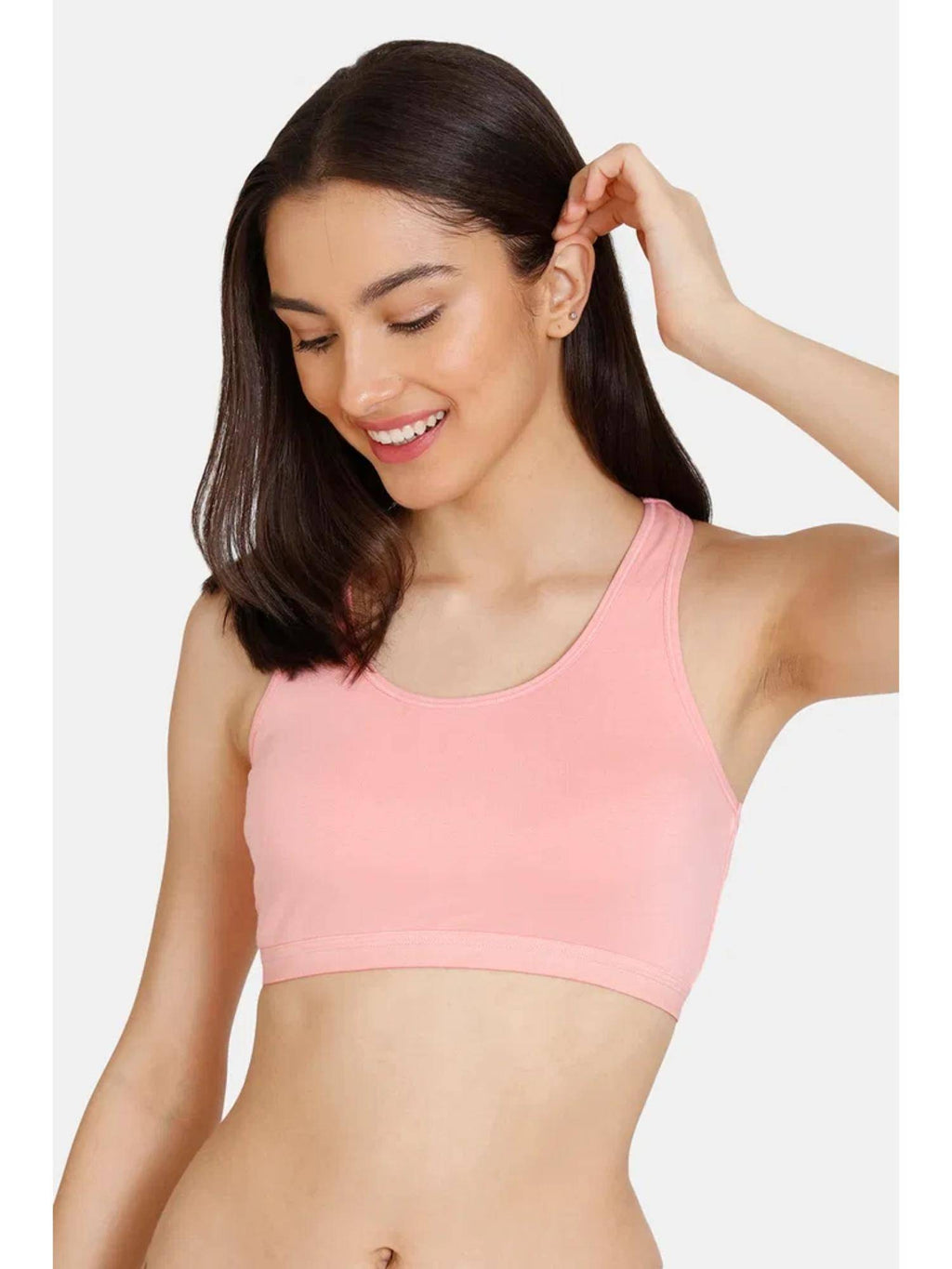 Pink and Black Non Wired Full Coverage Sports Bra (Pack of 2) | sb09 - view 2