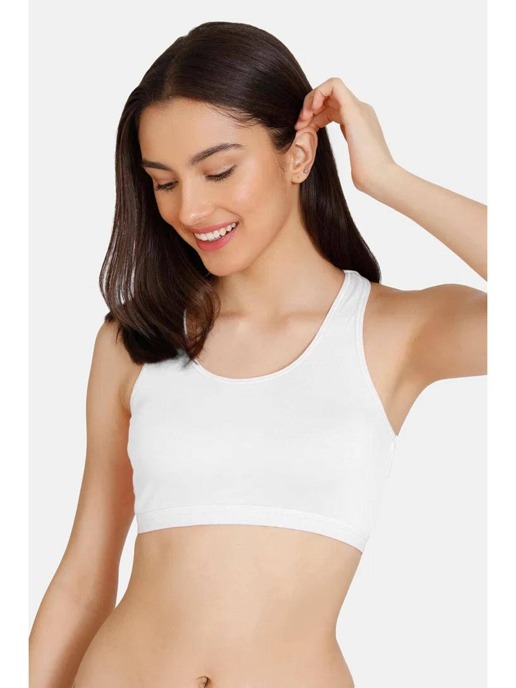 Beige and White Non Wired Full Coverage Sports Bra (Pack of 2) | sb09 - view 2