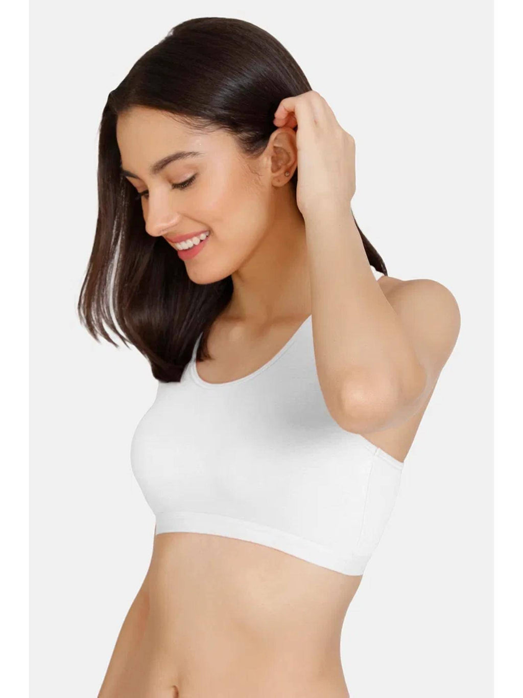 Beige and White Non Wired Full Coverage Sports Bra (Pack of 2) | sb09 - view 3