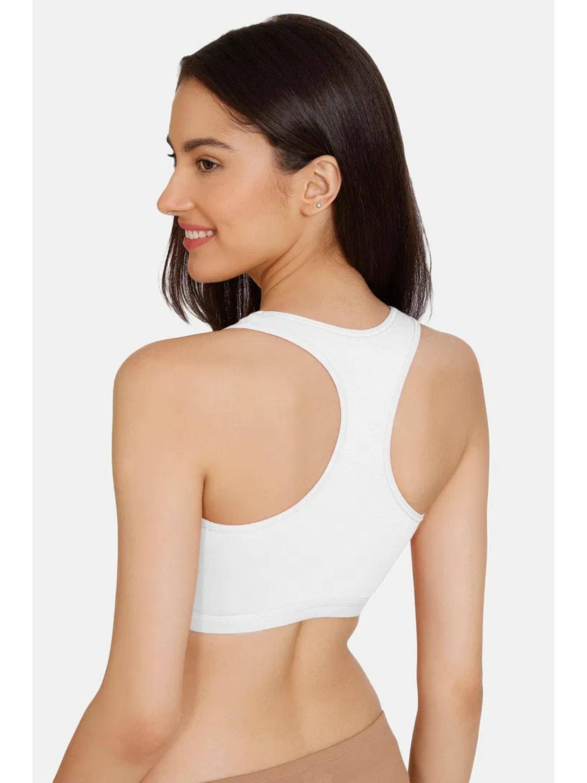 Beige and White Non Wired Full Coverage Sports Bra (Pack of 2) | sb09 - view 4