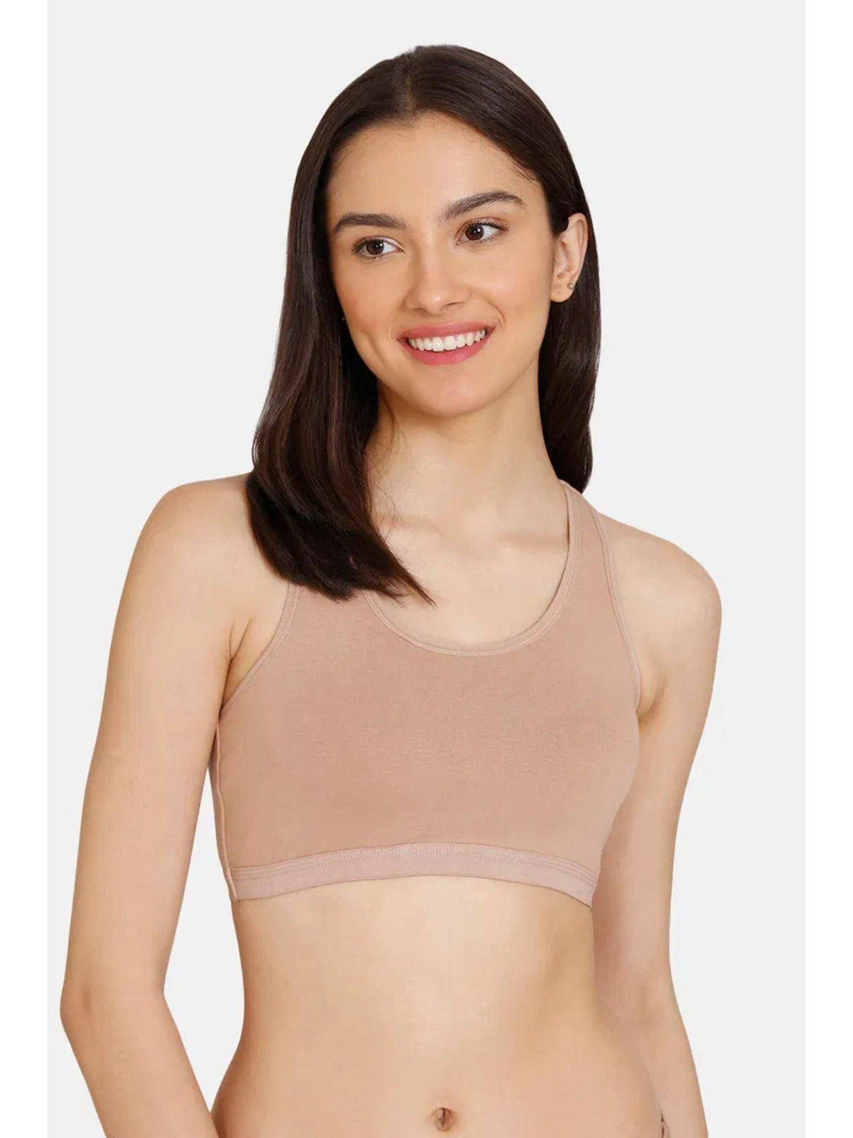 Beige and White Non Wired Full Coverage Sports Bra (Pack of 2) | sb09 - view 6