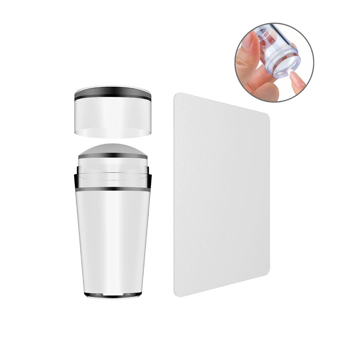 Nail Art Stamper & Scraper French Tip Kit Silicon Stamping Print Manicure Tool Accessories Set | T32 - view 1