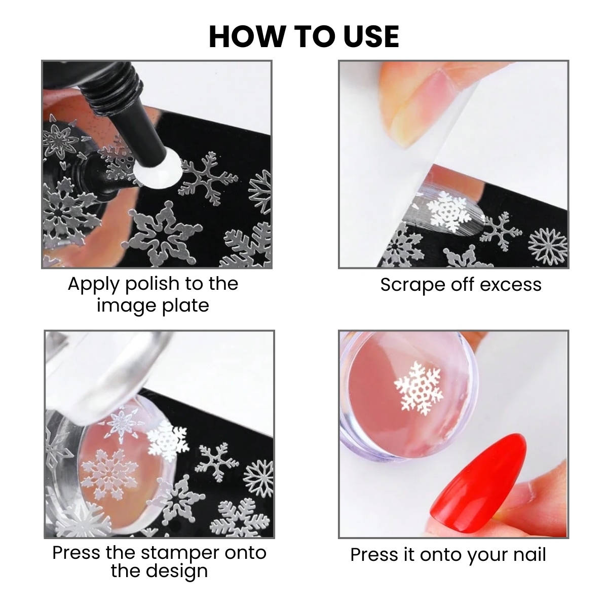 Nail Art Stamper & Scraper French Tip Kit Silicon Stamping Print Manicure Tool Accessories Set | T32 - view 3